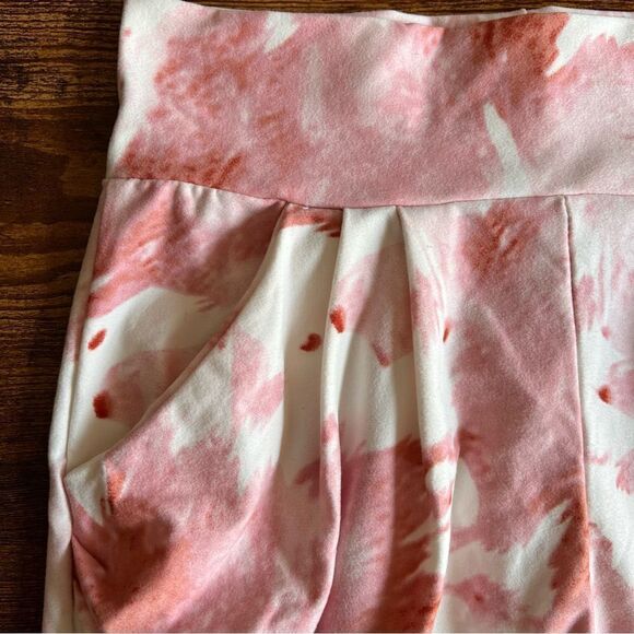 Simple Addiction Pink & White Tie Dye High Waist Harem Shorts - Picture 6 of 7